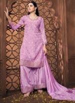 Viscose Pink Wedding Wear Embroidery Work Plazzo Suit